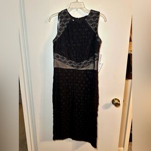 NWT Maggy London black lace insert sleeveless dress size 14